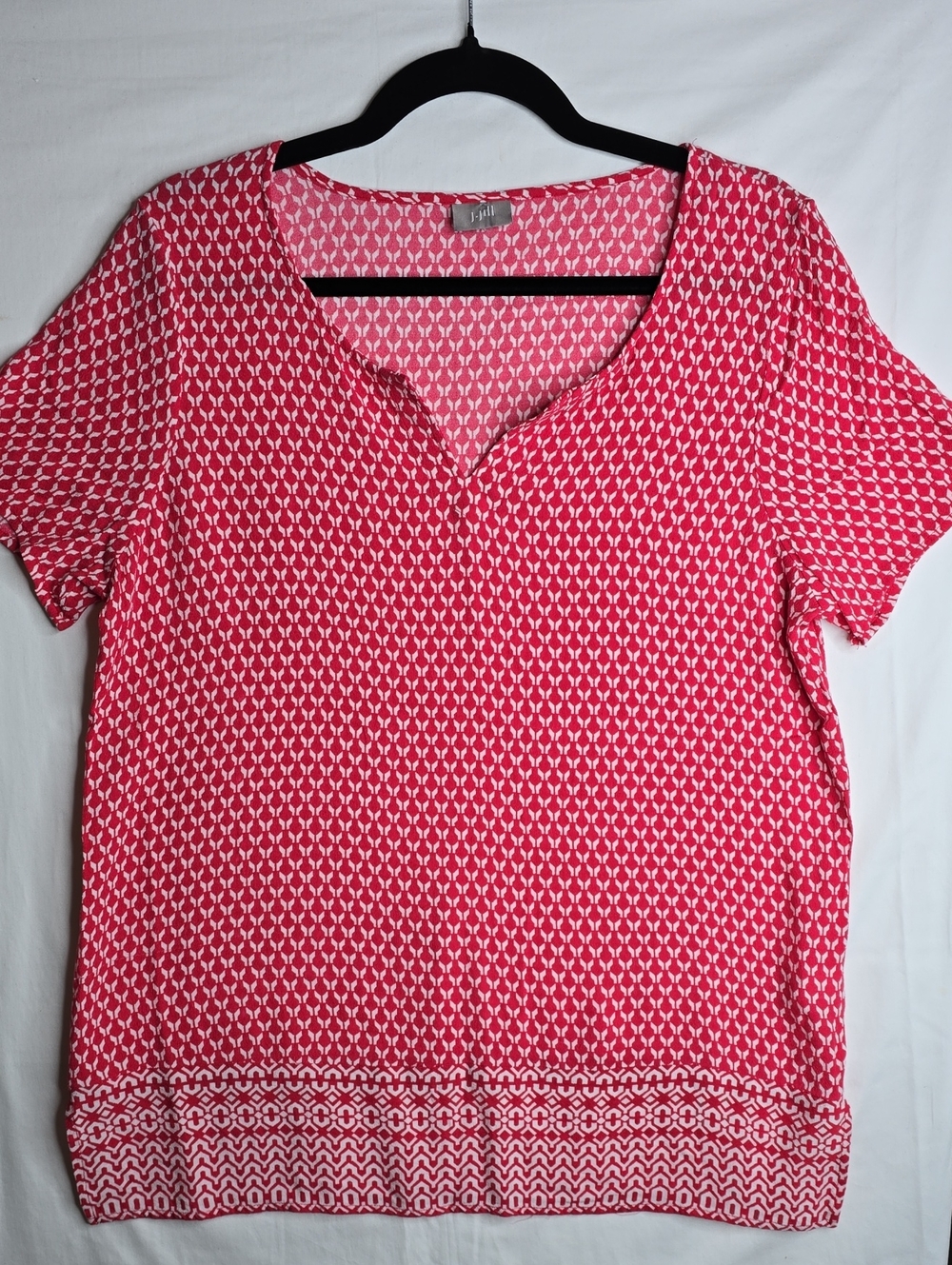 Apt. 9 Pink Geometric Short-Sleeve V-Neck Top